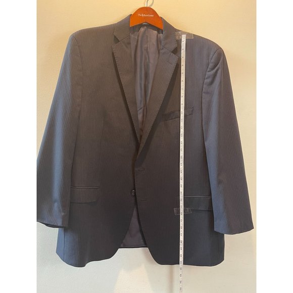 Joseph Abboud Mens Wool Coat Sports Blazer Single Breasted Long Sleeve Blue 46R - Picture 3 of 8